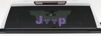 Radio Active Bio Hazard Jeep Off Road Car or Truck Window Decal Sticker (Purple)