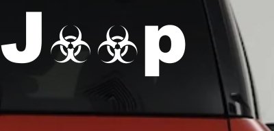Radio Active Bio Hazard Jeep Off Road Car or Truck Window Vinyl Decal Sticker