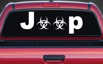 Radio Active Bio Hazard Jeep Off Road Car or Truck Window Decal Sticker