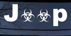 Radio Active Bio Hazard Jeep Off Road Car or Truck Window Decal Sticker