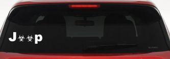 Radio Active Bio Hazard Jeep Off Road Car or Truck Window Decal Sticker (White)