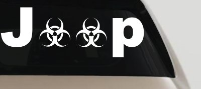 Radio Active Bio Hazard Jeep Off Road Car or Truck Window Vinyl Decal Sticker