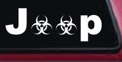 Radio Active Bio Hazard Jeep Off Road Car or Truck Window Decal Sticker