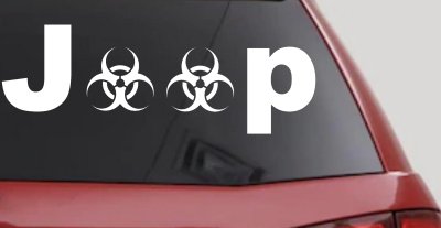 Radio Active Bio Hazard Jeep Off Road Car or Truck Window Vinyl Decal Sticker