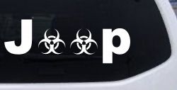 Radio Active Bio Hazard Jeep Off Road Car or Truck Window Decal Sticker