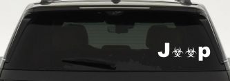 Radio Active Bio Hazard Jeep Off Road Car or Truck Window Decal Sticker (White)