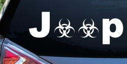 Radio Active Bio Hazard Jeep Off Road Car or Truck Window Decal Sticker