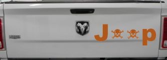 Jeep Skull Crossbones Off Road Car or Truck Window Decal Sticker (Nut Brown)
