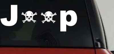 Jeep Skull Crossbones Off Road Car or Truck Window Vinyl Decal Sticker