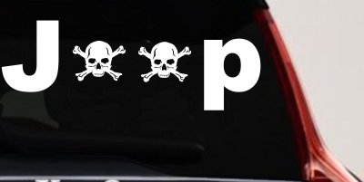 Jeep Skull Crossbones Off Road Car or Truck Window Vinyl Decal Sticker