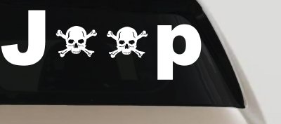 Jeep Skull Crossbones Off Road Car or Truck Window Vinyl Decal Sticker