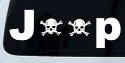 Jeep Skull Crossbones Off Road Car or Truck Window Decal Sticker