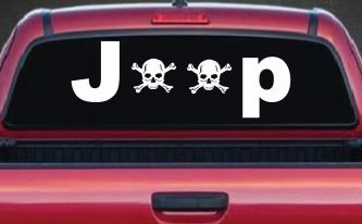 Jeep Skull Crossbones Off Road Car or Truck Window Decal Sticker