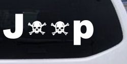 Jeep Skull Crossbones Off Road Car or Truck Window Decal Sticker