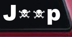 Jeep Skull Crossbones Off Road Car or Truck Window Decal Sticker