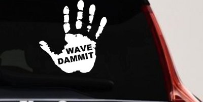 Wave Dammit Muddy Hand Off Road Car or Truck Window Vinyl Decal Sticker