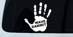 Wave Dammit Muddy Hand Off Road Car or Truck Window Decal Sticker