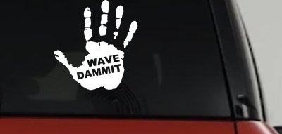 Wave Dammit Muddy Hand Off Road Car or Truck Window Vinyl Decal Sticker