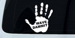 Wave Dammit Muddy Hand Off Road Car or Truck Window Decal Sticker