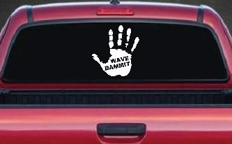 Wave Dammit Muddy Hand Off Road Car or Truck Window Decal Sticker