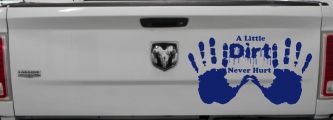 Muddy Dirty Hands A Little Dirt Never Hurt Off Road Car or Truck Window Vinyl Decal Sticker (Navy)