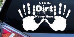 Muddy Dirty Hands A Little Dirt Never Hurt Off Road Car or Truck Window Decal Sticker