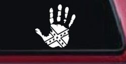 Muddy Dirty Hand Wave Confederate Rebel Flag Off Road Car or Truck Window Decal Sticker