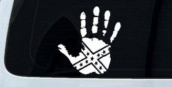 Muddy Dirty Hand Wave Confederate Rebel Flag Off Road Car or Truck Window Decal Sticker