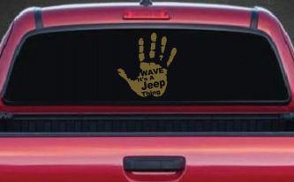 Wave Its A Jeep Thing Muddy Dirty Hand Off Road Car or Truck Window Vinyl Decal Sticker (Gold)