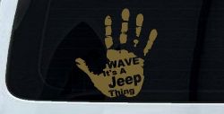 Wave Its A Jeep Thing Muddy Dirty Hand Off Road Car or Truck Window Vinyl Decal Sticker (Gold)