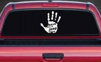 Wave Its A Jeep Thing Muddy Dirty Hand Off Road Car or Truck Window Decal Sticker