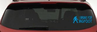 I Brake For BigFoot Car or Truck Window Decal Sticker (Blue)