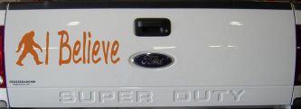 I Believe BigFoot Car or Truck Window Decal Sticker (Nut Brown)