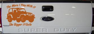 The More I Play With It The Bigger It Gets Jeep Off Road Car or Truck Window Vinyl Decal Sticker (Nut Brown)