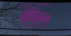 The More I Play With It The Bigger It Gets Jeep Off Road Car or Truck Window Vinyl Decal Sticker (Violet)