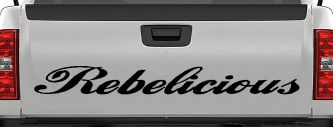 Rebelicious  Country Car or Truck Window Decal Sticker (Black)