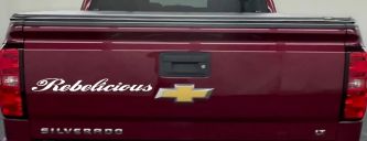 Rebelicious  Country Car or Truck Window Decal Sticker (White)