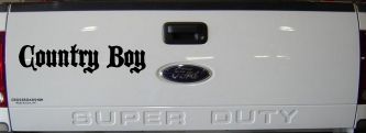 Country Boy Car or Truck Window Decal Sticker (Black)