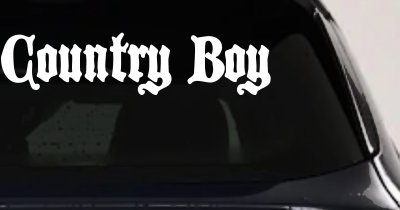 Country Boy Car or Truck Window Vinyl Decal Sticker