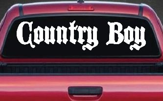 Country Boy Car or Truck Window Decal Sticker