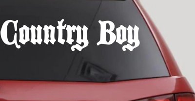 Country Boy Car or Truck Window Vinyl Decal Sticker