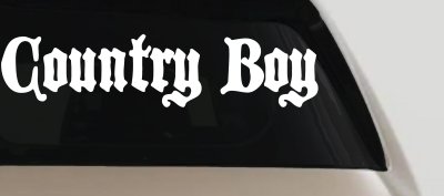 Country Boy Car or Truck Window Vinyl Decal Sticker