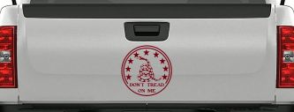 Gadsden Snake Don't Tread On Me Circle Freedom Military Car or Truck Window Decal Sticker (Burgundy)