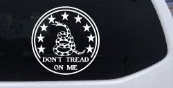 Gadsden Snake Don't Tread On Me Circle Freedom Military Car or Truck Window Decal Sticker