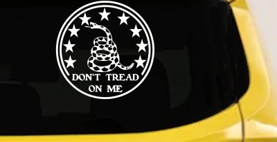 Gadsden Snake Don't Tread On Me Circle Freedom Military Car or Truck Window Vinyl Decal Sticker
