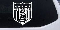 Gadsden Don't Tread On Me Shield Freedom Military Car or Truck Window Decal Sticker