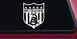 Gadsden Don't Tread On Me Shield Freedom Military Car or Truck Window Decal Sticker