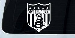 Gadsden Don't Tread On Me Shield Freedom Military Car or Truck Window Decal Sticker