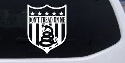 Gadsden Don't Tread On Me Shield Freedom Military Car or Truck Window Decal Sticker