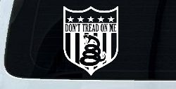 Gadsden Don't Tread On Me Shield Freedom Military Car or Truck Window Decal Sticker